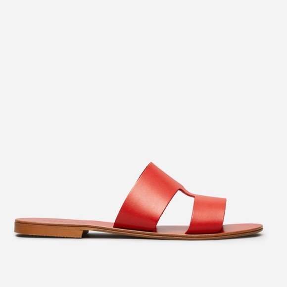 Coral/red Everlane bridge slides sz 8 - Picture 2 of 8